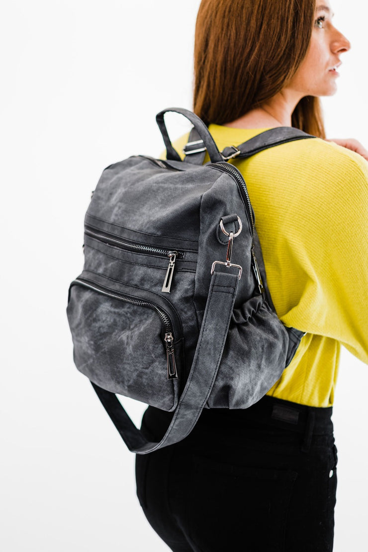 Moda Luxe Heather Suede Convertible Backpack in 2023