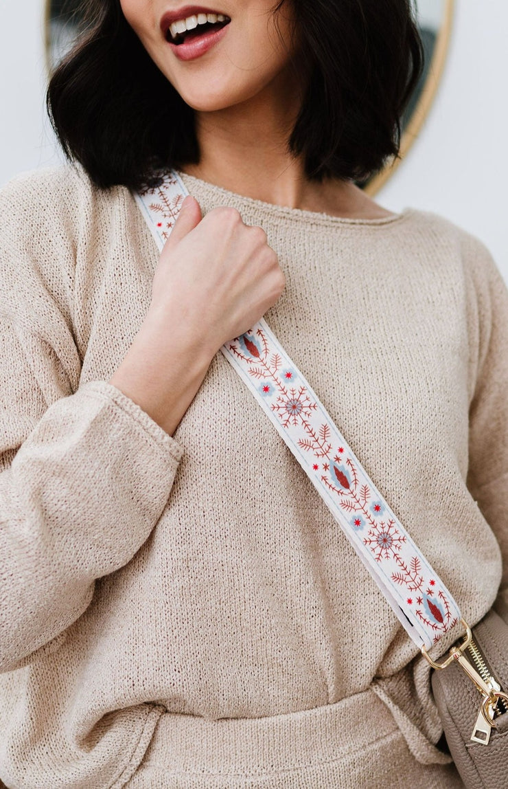 sydney adjustable floral bag strap