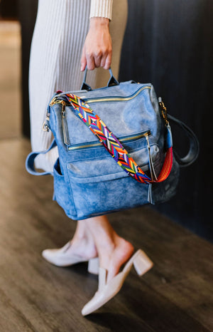 Luxe Convertible Backpack + Aztec Strap