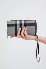 wheatley plaid wallet + wristlet