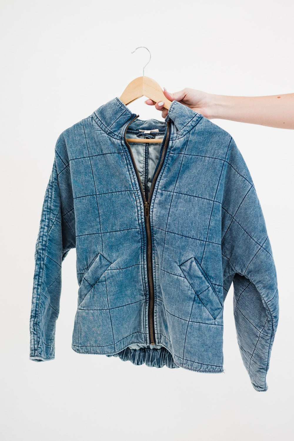 carly quilted denim jacket - final sale – modern+chic