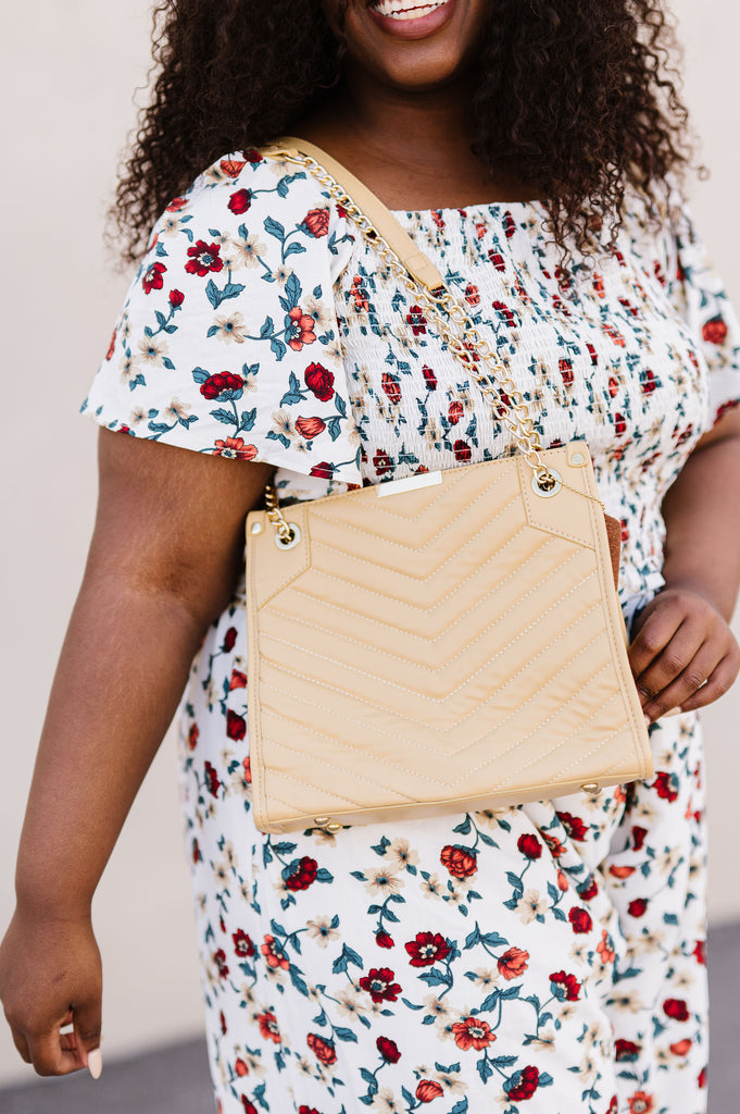 Asos Stripe Dress & Gucci Marmont Velvet Bag