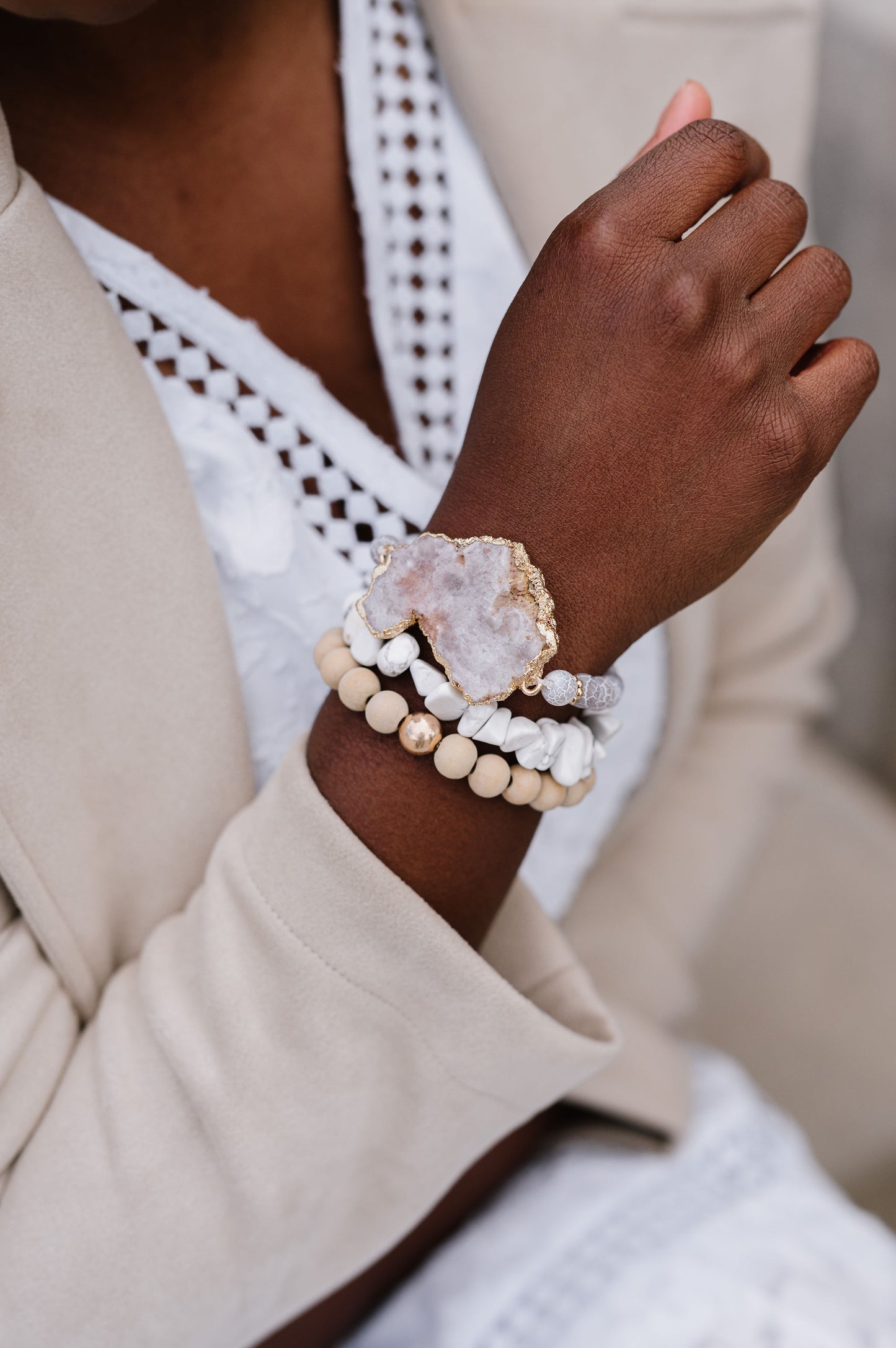 Mari 3-piece Druzy Bracelet Stack - Final Sale