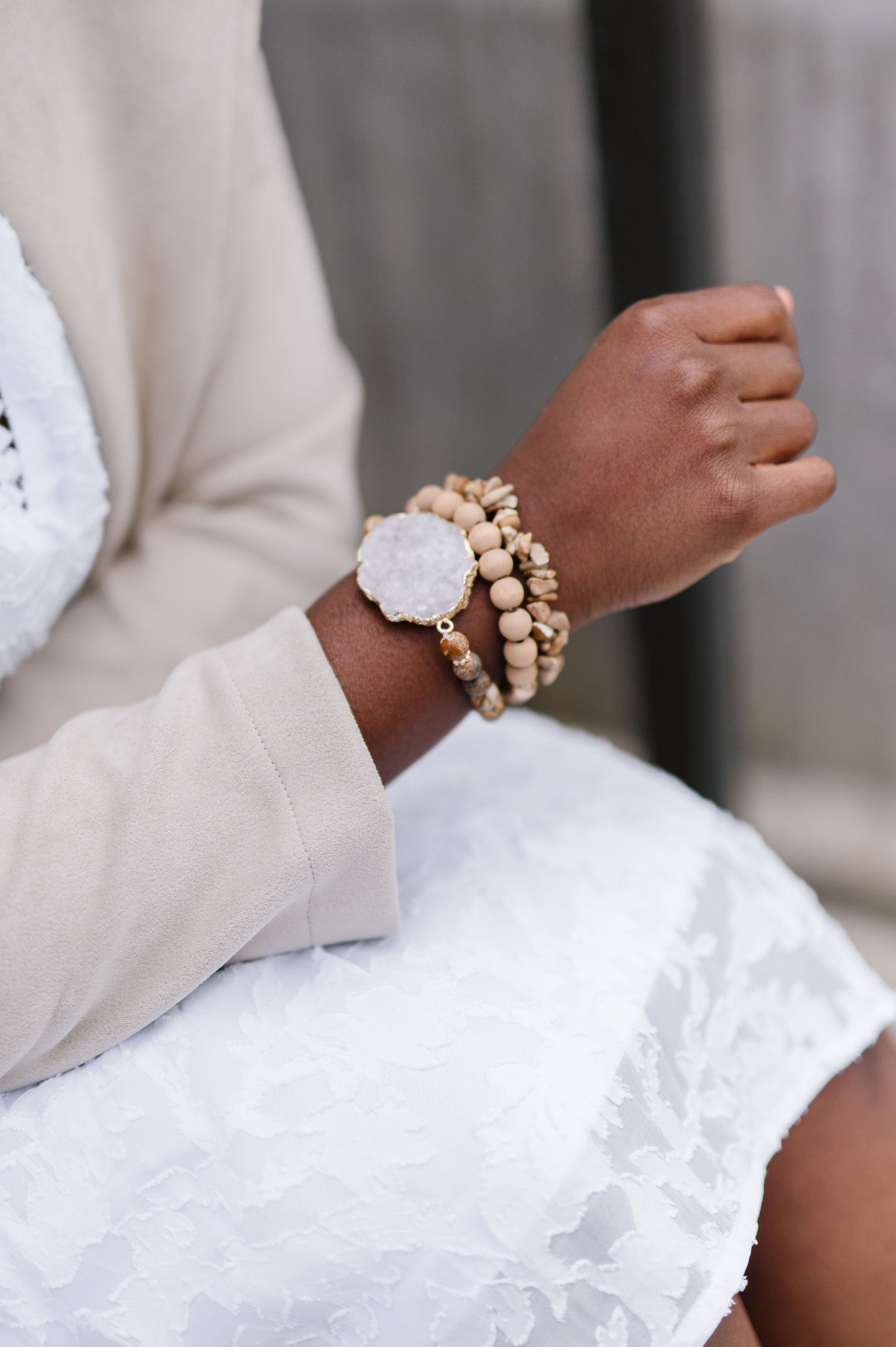 Mari 3-piece Druzy Bracelet Stack - Final Sale