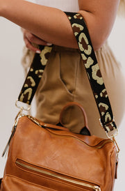 jenna adjustable leopard print bag strap