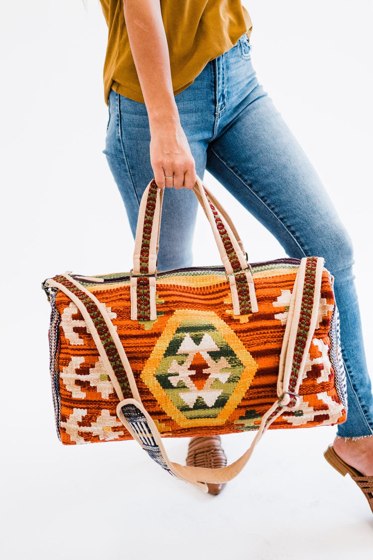 Ruggine Boho Chic Handmade Aztec Weekender Bag