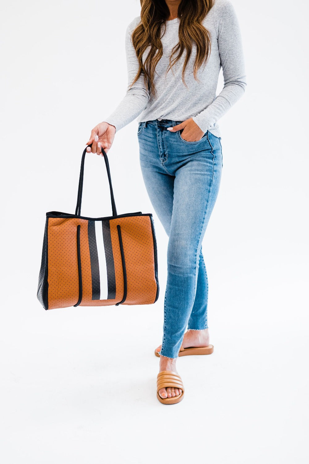 Clare V, Bags, Clare V Simple Tote Camel Suede With Stripes