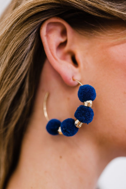 Miley Pom Pom Hoop Earrings - Final Sale