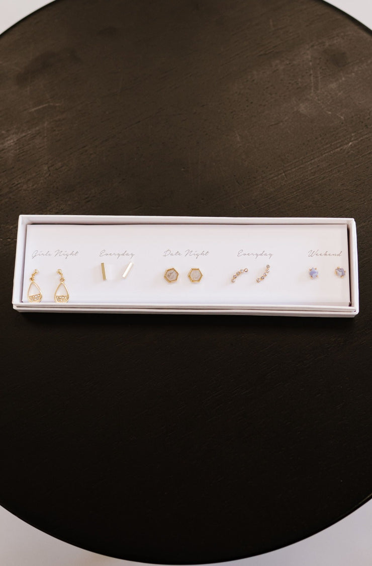 adrie 5-piece earring set