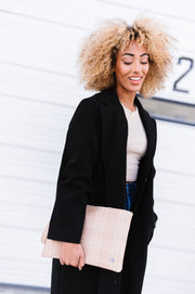 molly oversized plaid clutch