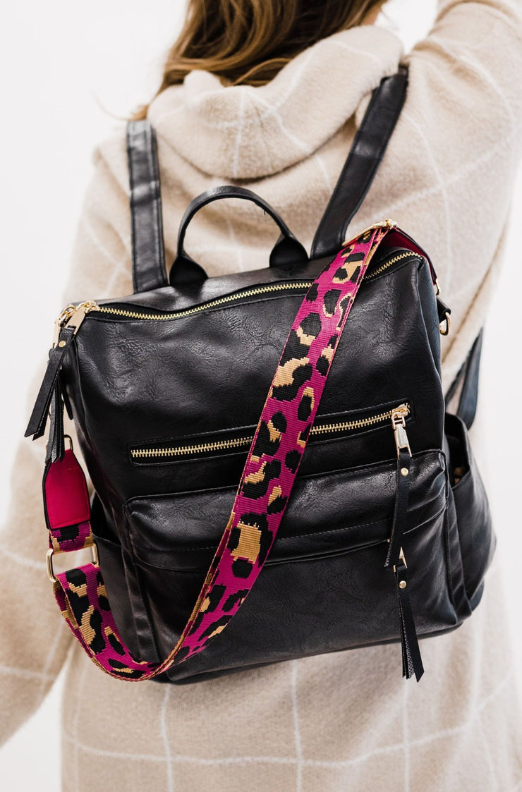 kris adjustable leopard print bag strap