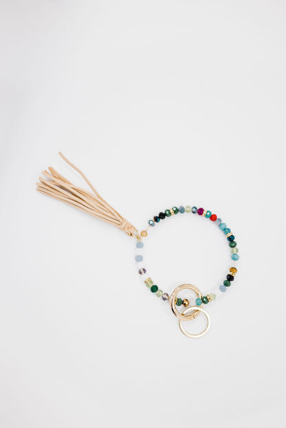 Zoey Beaded Keychain Bracelet - Final Sale