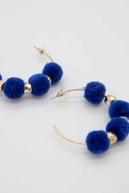 Miley Pom Pom Hoop Earrings - Final Sale