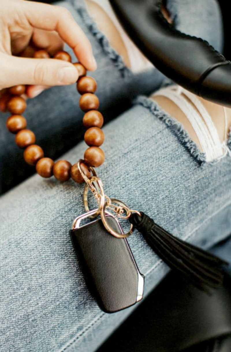 ivy wooden keychain bracelet - final sale