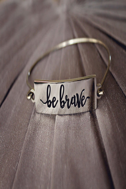 Inspirational Stamped Steel Hinged Bangle Bracelets - Final Sale