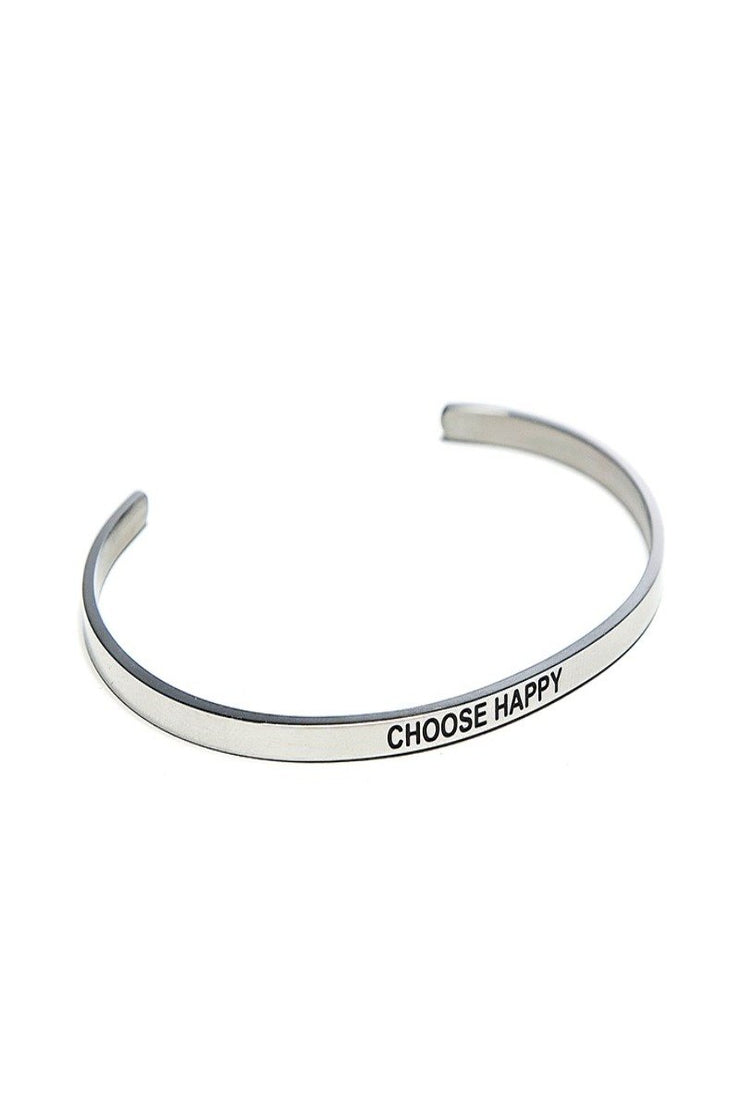 Choose Happy Bracelet Cuff - Final Sale