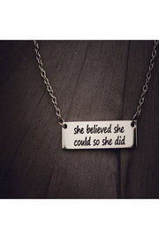 Inspirational Stamped Steel Necklace