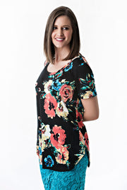 Floral Print Stretch Top - Final Sale