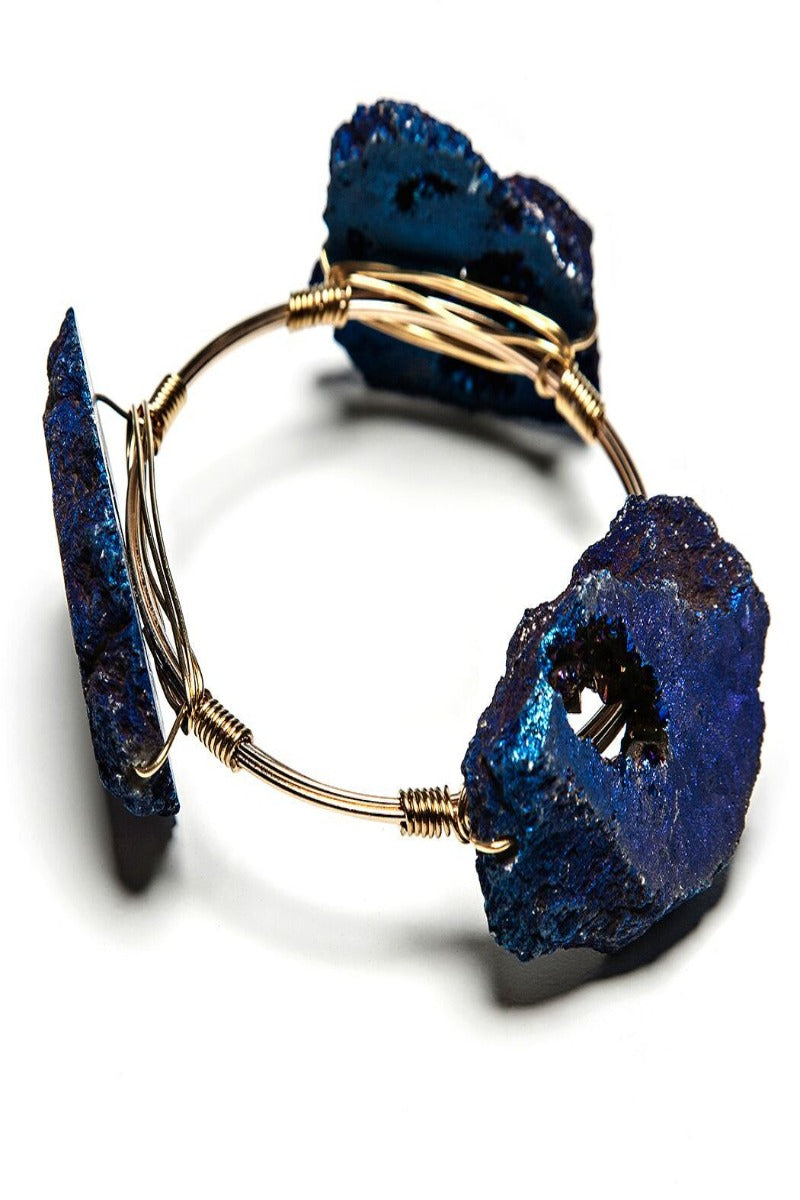Anna Oversized Geode + Wire Bracelet - Final Sale