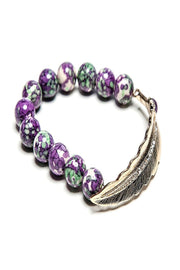 bella feather + rhinestone bracelet