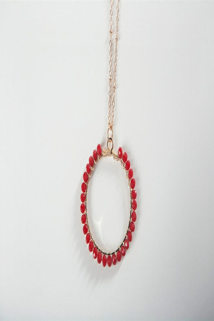 Simple Circle Beaded Necklace - final sale