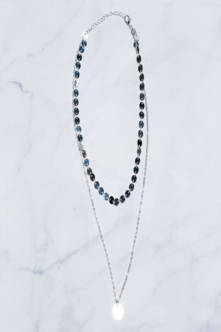 Layered Disc Choker and Pendant Necklace - Final Sale