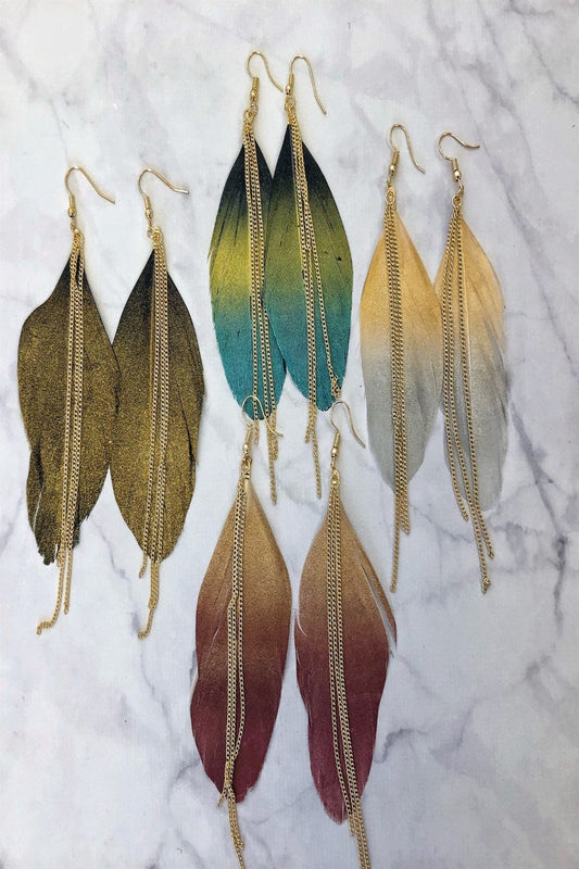 feather tassel earrings
