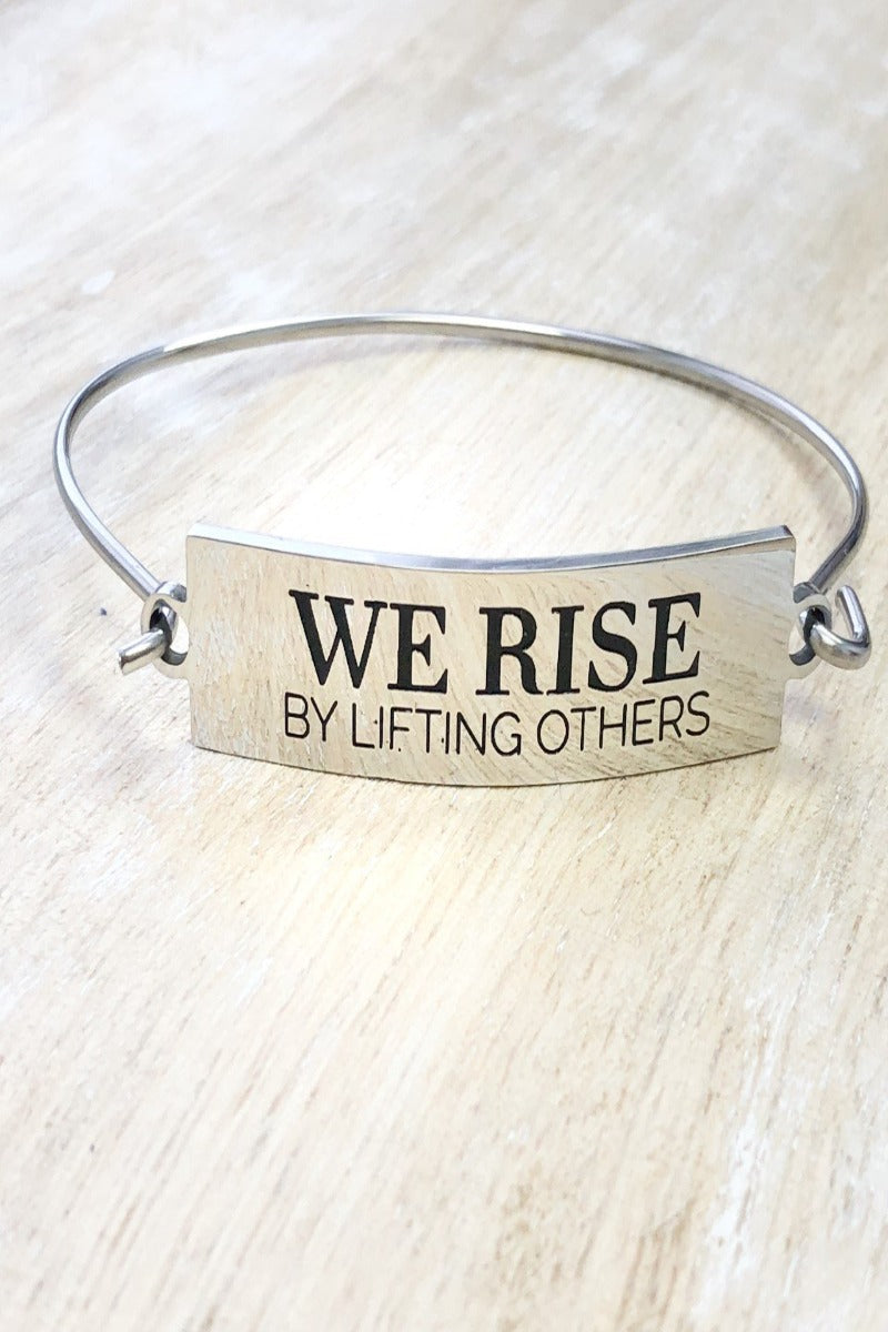 Inspirational Stamped Steel Hinged Bangle Bracelets - Final Sale