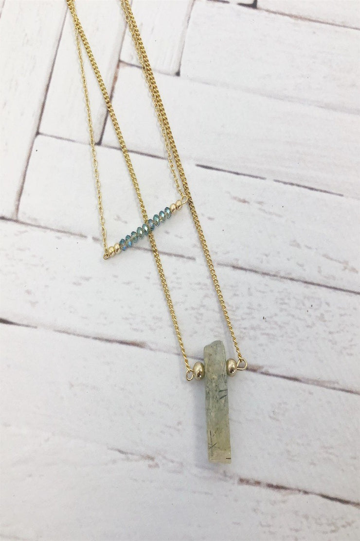 Layered Sky Blue Necklace - Final Sale