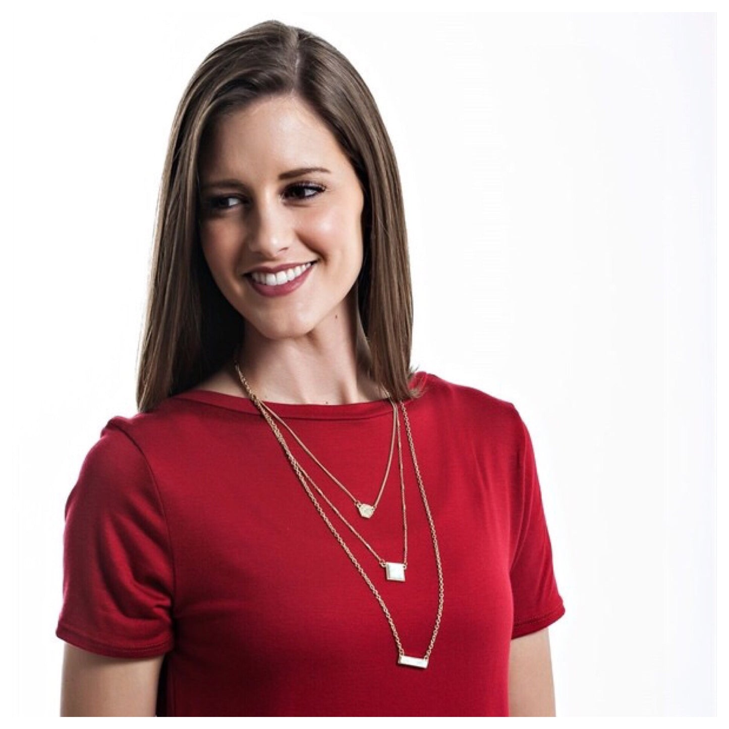 Emma Stone and Pave Tri Layer Necklace - Final Sale