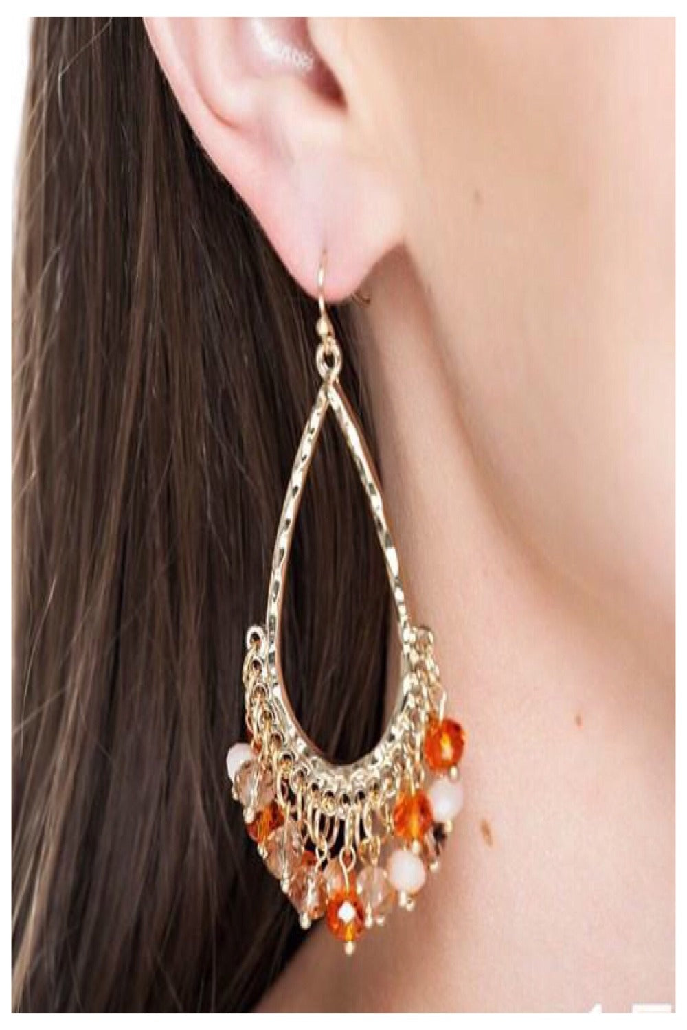 teardrop beaded boutique earrings - final sale