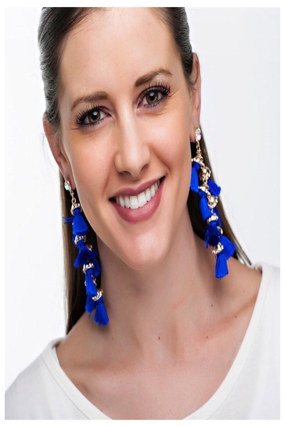 tassel and rhinestone statement earrings - final sale