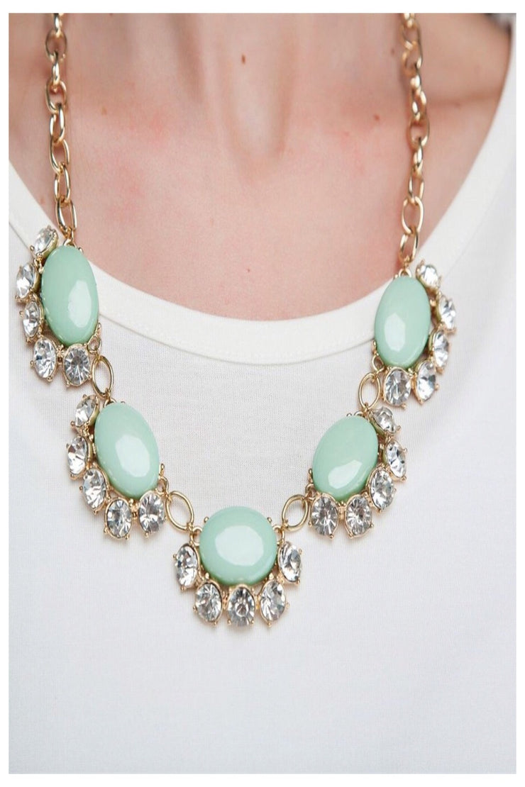 Rhinestone Bloom Statement Necklace - Final Sale