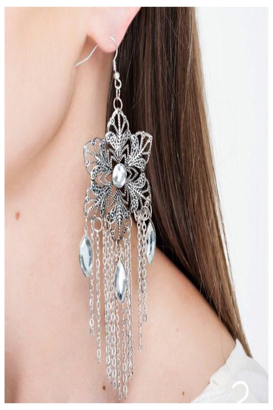 Flower Fringe Earrings - Final Sale