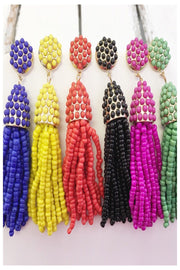 Tassel Seed Bead Earrings - Final Sale