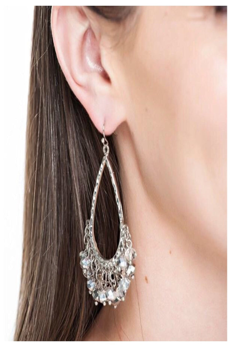 teardrop beaded boutique earrings - final sale