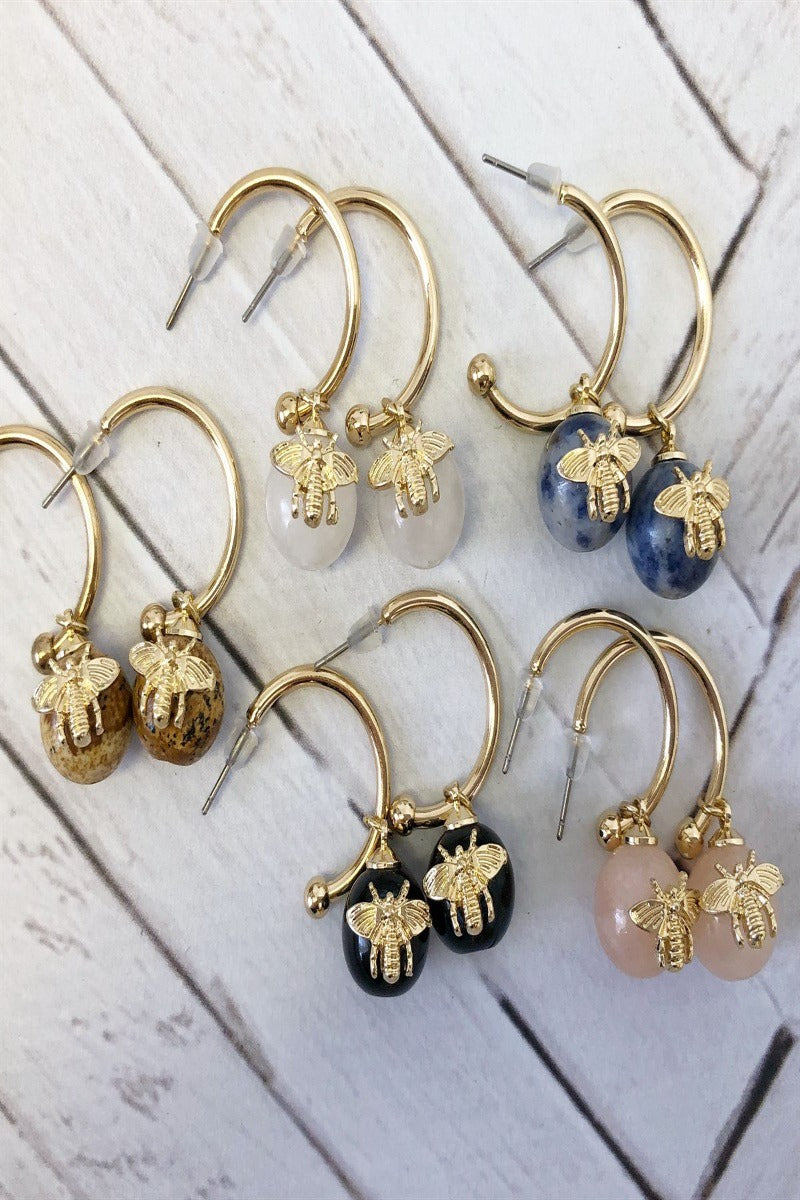 Bumblebee Marble Earrings - Final Sale