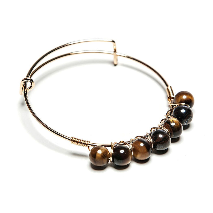 Maya Precious Stone + Wire Bangle - Final Sale