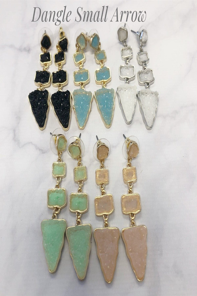 resin druzy statement earrings - final sale