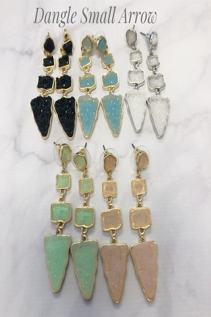 resin druzy statement earrings - final sale