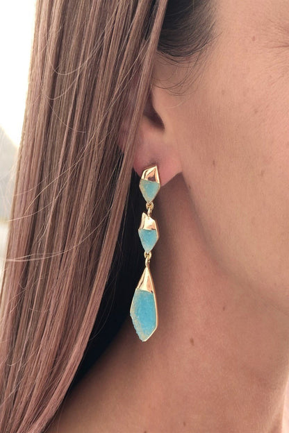 resin druzy statement earrings - final sale