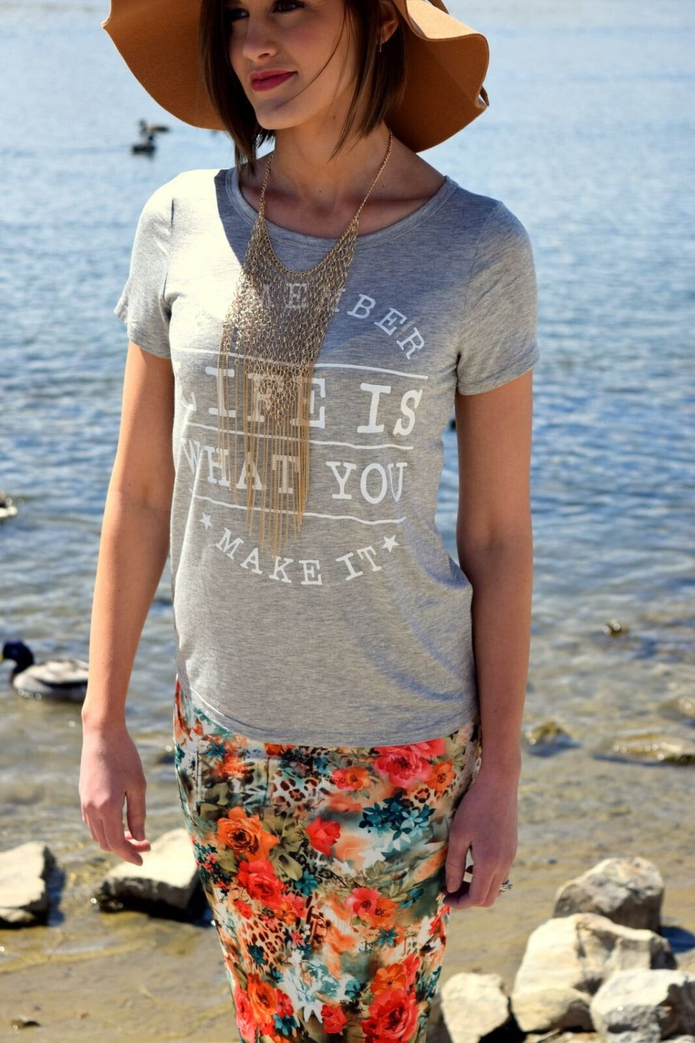 Life is What You Make it Print Top - Final Sale