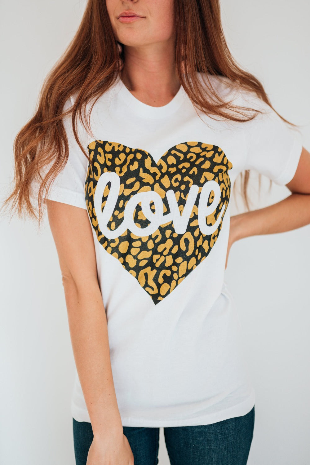 Mina Leopard Heart Tee - Final Sale