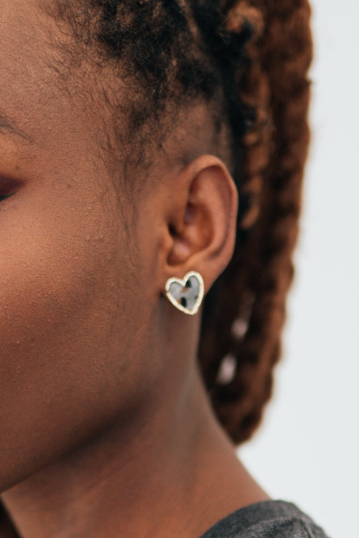 naomi leopard print stud earrings - final sale