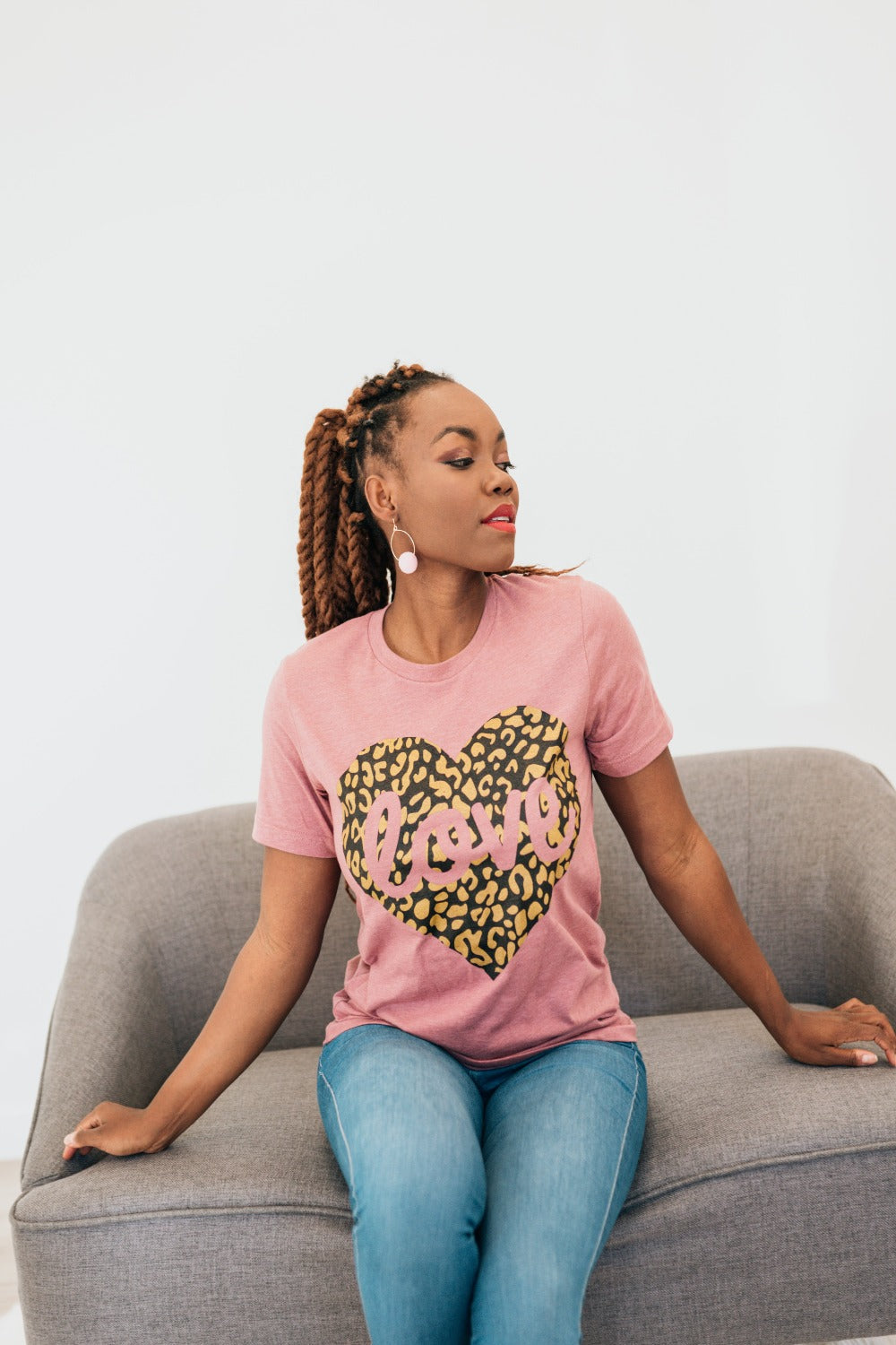 Mina Leopard Heart Tee - Final Sale