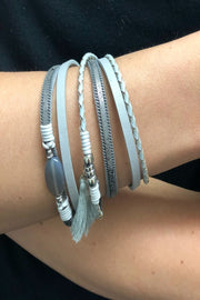 Stone and Tassel Wrap Bracelets - Final Sale